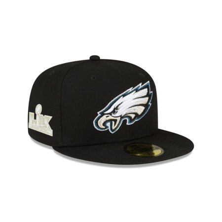 Philadelphia Eagles Eagle Head Side Patch Fitted Hat in Black