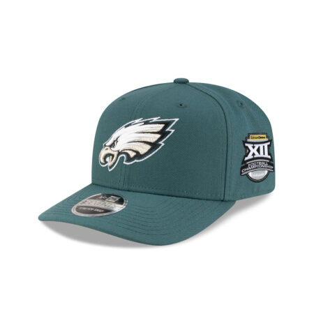 Philadelphia Eagles Head Side Patch Stretch Snap Hat in Midnight Green