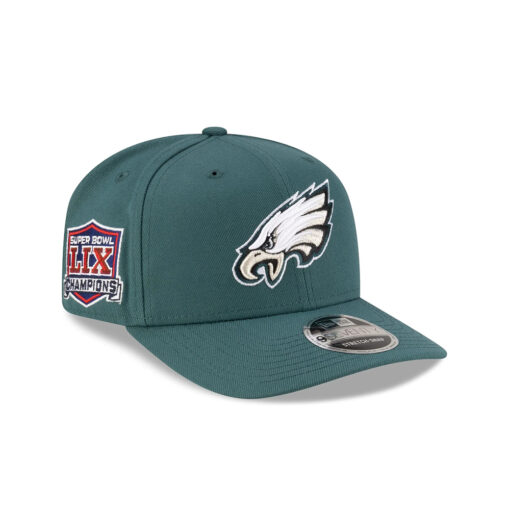 Philadelphia Eagles Head Side Patch Stretch Snap Hat in Midnight Green Philadelphia Eagles Head Side Patch Stretch Snap Hat in Midnight Green