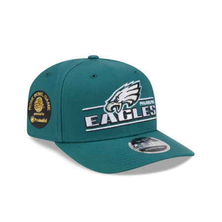 Philadelphia Eagles Eagle Head Wordmark Side Patch Stretch Snap Hat in Midnight Green
