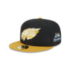 Philadelphia Eagles Metallic Gold Eagle Head Side Patch Fitted Hat in Black and Gold