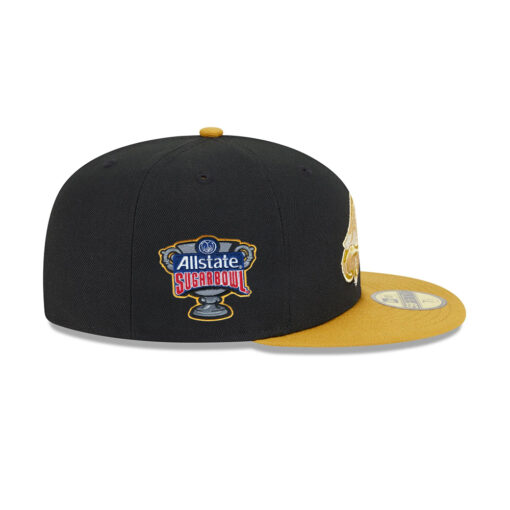 Philadelphia Eagles Metallic Gold Eagle Head Side Patch Fitted Hat in Black and Gold