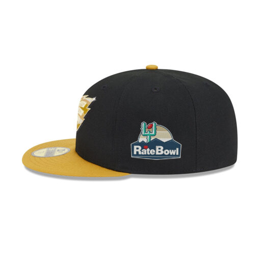 Philadelphia Eagles Metallic Gold Eagle Head Side Patch Fitted Hat in Black and Gold