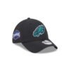 Philadelphia Eagles Midnight Green Eagle Head Side Patch Stretch Fit Hat in Black