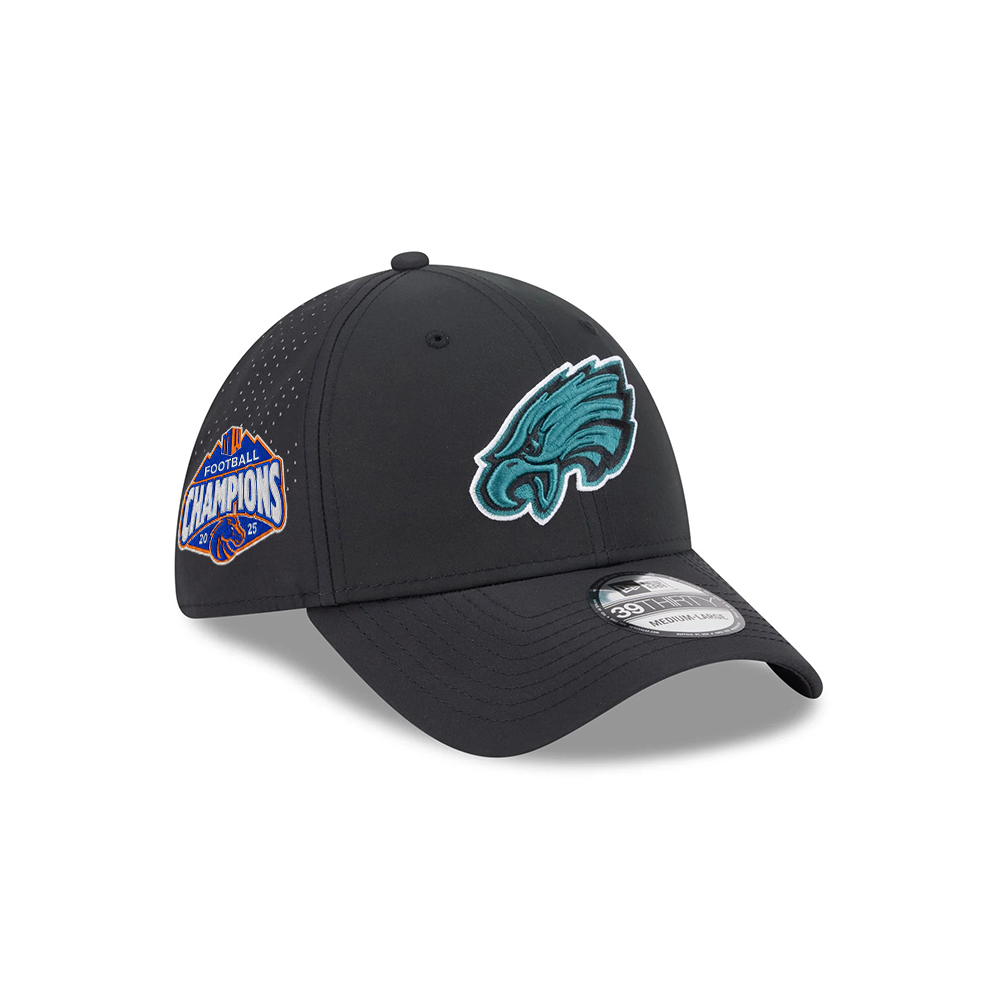 Philadelphia Eagles Midnight Green Eagle Head Side Patch Stretch Fit Hat in Black Philadelphia Eagles Midnight Green Eagle Head Side Patch Stretch Fit Hat in Black