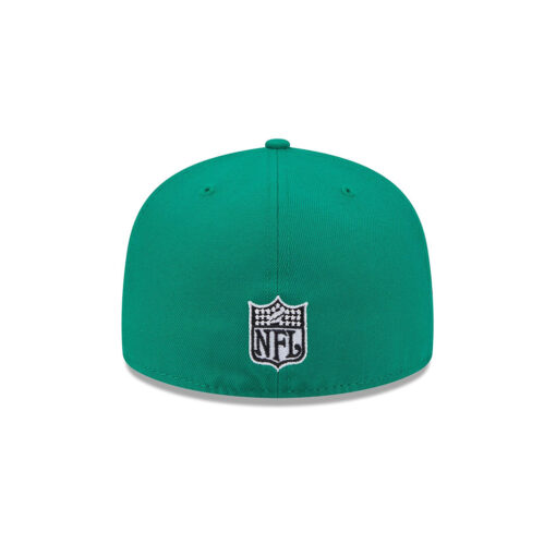 Philadelphia Eagles Oversized Wordmark Flying Eagle Side Patch Fitted Hat in Green Philadelphia Eagles Oversized Wordmark Flying Eagle Side Patch Fitted Hat in Green