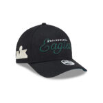 Philadelphia Eagles Script Wordmark Side Patch Adjustable Hat in Black