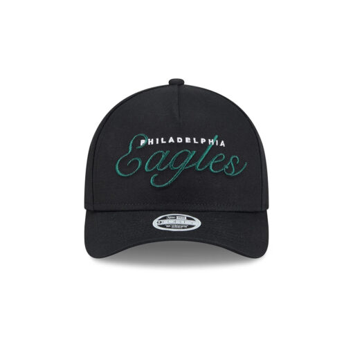 Philadelphia Eagles Script Wordmark Side Patch Adjustable Hat in Black Philadelphia Eagles Script Wordmark Side Patch Adjustable Hat in Black