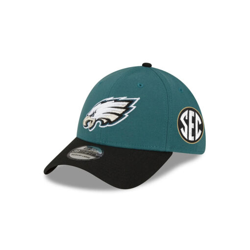 Philadelphia Eagles SEC Patch Stretch Fit Cap in Green and Black Philadelphia Eagles SEC Patch Stretch Fit Cap in Green and Black