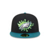 Philadelphia Eagles Slime Eagle Head Side Patch Fitted Hat in Black and Teal 2 Philadelphia Eagles Slime Eagle Head Side Patch Fitted Hat in Black and Teal