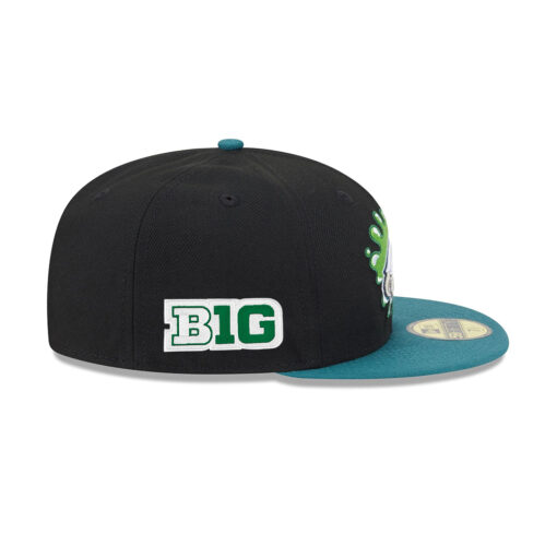 Philadelphia Eagles Slime Eagle Head Side Patch Fitted Hat in Black and Teal Philadelphia Eagles Slime Eagle Head Side Patch Fitted Hat in Black and Teal