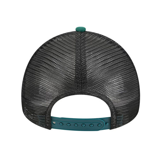 Philadelphia Eagles Streak Wordmark Eagle Head Youth Trucker Hat in White Green and Black
