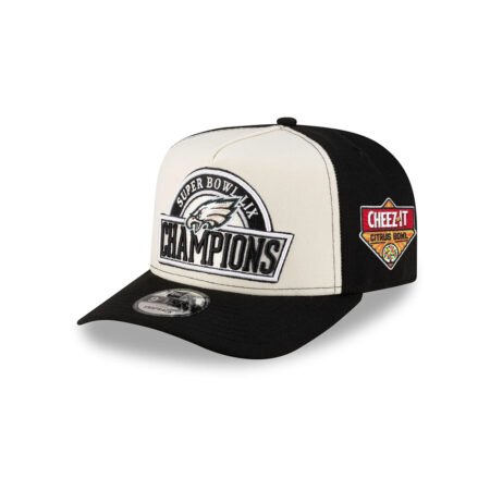 Philadelphia Eagles Super Bowl LIX Champions Side Patch Snapback Hat in White and Black