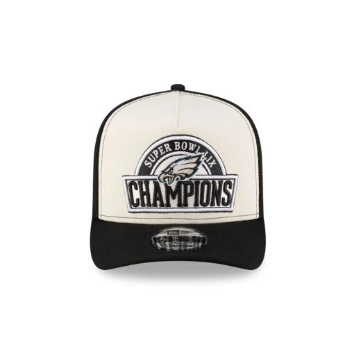 Philadelphia Eagles Super Bowl LIX Champions Side Patch Snapback Hat in White and Black