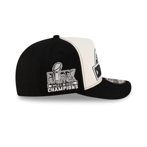 Philadelphia Eagles Super Bowl LIX Champions Side Patch Snapback Hat in White and Black