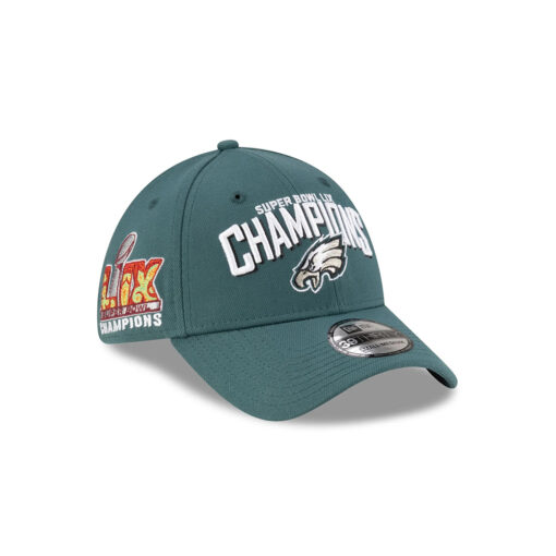 Philadelphia Eagles Super Bowl LIX Champions Side Patch Stretch Fit Hat in Midnight Green Philadelphia Eagles Super Bowl LIX Champions Side Patch Stretch Fit Hat in Midnight Green