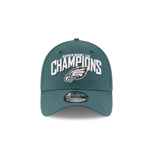 Philadelphia Eagles Super Bowl LIX Champions Side Patch Stretch Fit Hat in Midnight Green Philadelphia Eagles Super Bowl LIX Champions Side Patch Stretch Fit Hat in Midnight Green