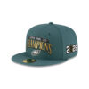 Philadelphia Eagles Super Bowl LIX Champions Wordmark Side Patch Fitted Hat in Midnight Green