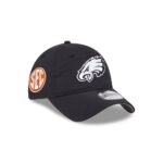 Philadelphia Eagles White Eagle Head Side Patch Adjustable Hat in Black