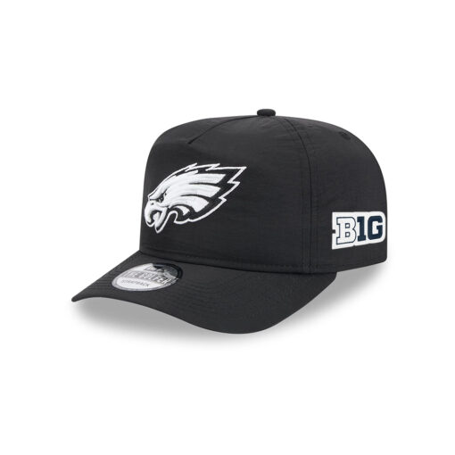 Philadelphia Eagles White Eagle Head Side Patch Golfer Snapback Hat in Black Philadelphia Eagles White Eagle Head Side Patch Golfer Snapback Hat in Black