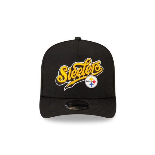 Pittsburgh Steelers Born x Raised Script A-Frame Snapback Hat in Black