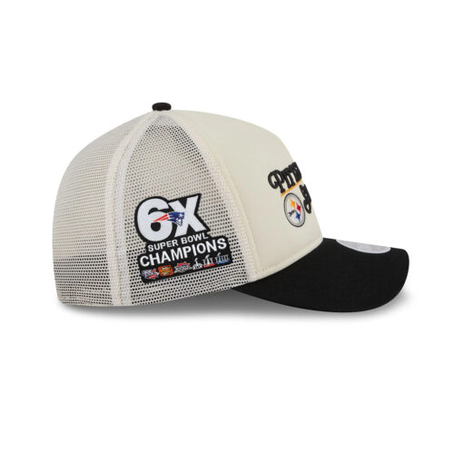 Pittsburgh Steelers Retro Chrome Women’s A-Frame Trucker Hat in White