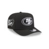 San Francisco 49ers Black and White SF Oval Side Patch A-Frame Snapback Hat in Black