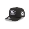 San Francisco 49ers Black and White SF Oval Side Patch A-Frame Snapback Hat in Black