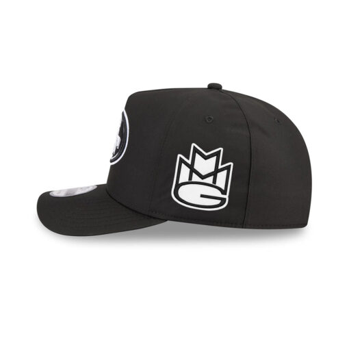 San Francisco 49ers Black and White SF Oval Side Patch A-Frame Snapback Hat in Black