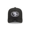 San Francisco 49ers Black and White SF Oval Side Patch A-Frame Snapback Hat in Black