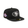 San Francisco 49ers Black and White SF Oval Side Patch Fitted Hat in Black