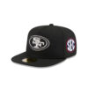 San Francisco 49ers Black and White SF Oval Side Patch Fitted Hat in Black 1 San Francisco 49ers Black and White SF Oval Side Patch Fitted Hat in Black
