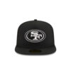 San Francisco 49ers Black and White SF Oval Side Patch Fitted Hat in Black 3 San Francisco 49ers Black and White SF Oval Side Patch Fitted Hat in Black