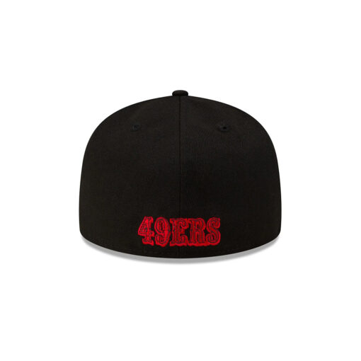 San Francisco 49ers Red Outline SF Oval Side Patch Fitted Hat in Black San Francisco 49ers Red Outline SF Oval Side Patch Fitted Hat in Black