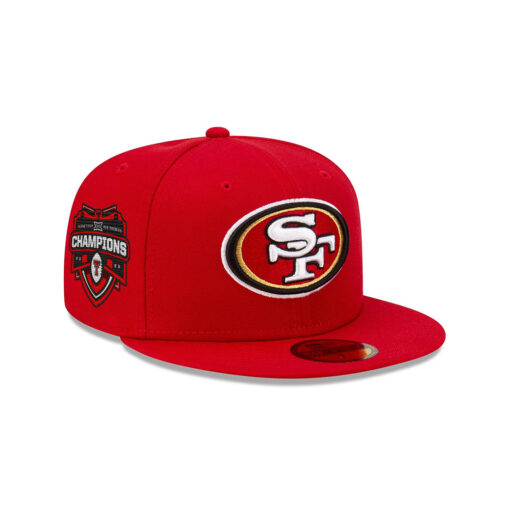 San Francisco 49ers SF Oval Side Patch Fitted Hat in Red San Francisco 49ers SF Oval Side Patch Fitted Hat in Red