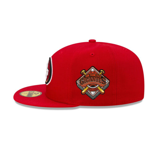 San Francisco 49ers SF Oval Side Patch Fitted Hat in Red San Francisco 49ers SF Oval Side Patch Fitted Hat in Red