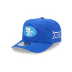San Francisco 49ers White and Blue SF Oval Side Patch Golfer Snapback Hat in Blue