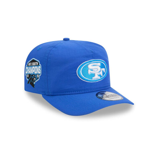 San Francisco 49ers White and Blue SF Oval Side Patch Golfer Snapback Hat in Blue San Francisco 49ers White and Blue SF Oval Side Patch Golfer Snapback Hat in Blue