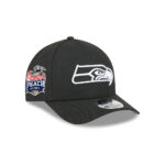 Seattle Seahawks Black and White Logo A-Frame Snapback Cap in Black