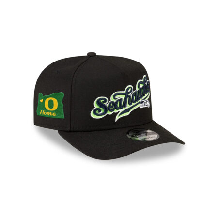 Seattle Seahawks Born x Raised Script A-Frame Snapback Cap in Black