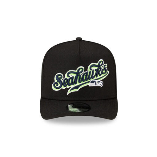 Seattle Seahawks Born x Raised Script A-Frame Snapback Cap in Black