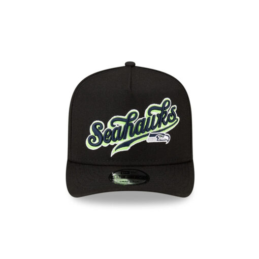 Seattle Seahawks Born x Raised Script A-Frame Snapback Hat in Black