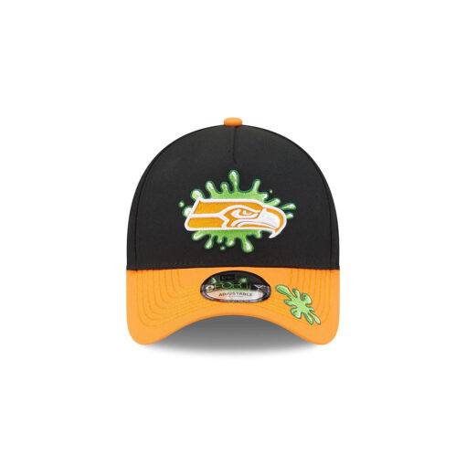 Seattle Seahawks Nickelodeon Slime Logo A-Frame Snapback Cap in Slime Green