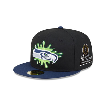 Seattle Seahawks Nickelodeon Slime Logo Fitted Hat in Slime Green