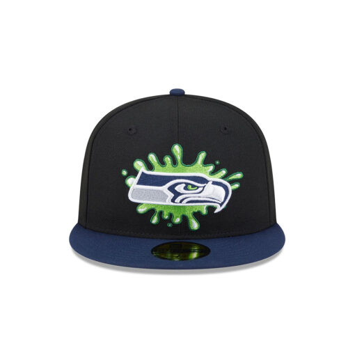 Seattle Seahawks Nickelodeon Slime Logo Fitted Hat in Slime Green