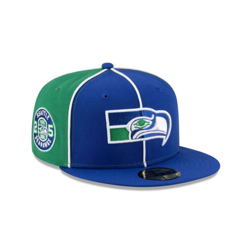 Seattle Seahawks Two-Tone Pinwheel Fitted Hat