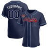 Custom Atlanta Braves Navy Navy Powder Blue Baseball Jersey