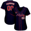 Custom Atlanta Braves Navy Red White Baseball Jersey
