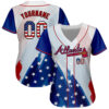 Custom Atlanta Braves White USA Flag Royal Red Black Baseball Jersey
