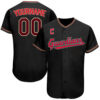 Custom Cleveland Guardians Black Crimson-City Cream Authentic Baseball Jersey
